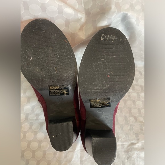 MOVING SALE! Dark maroon heeled Charlotte Russe bootie - Picture 7 of 8